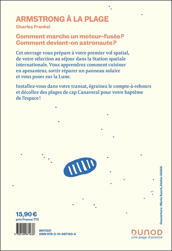 Quatrième de couverture de « Armstrong à la plage : l'odyssée spatiale dans un transat »