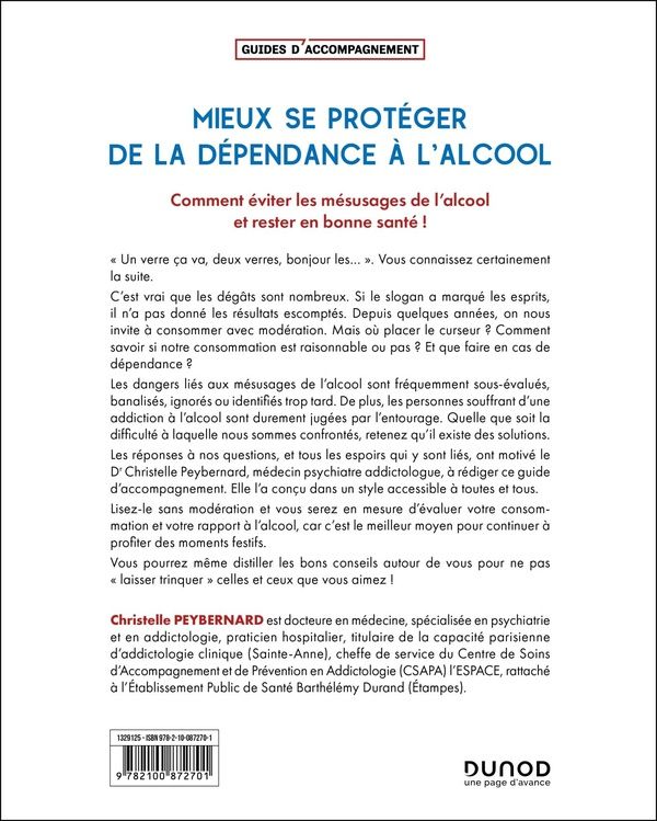 Quatrième de couverture de « Mieux se protéger de la dépendance à l'alcool »