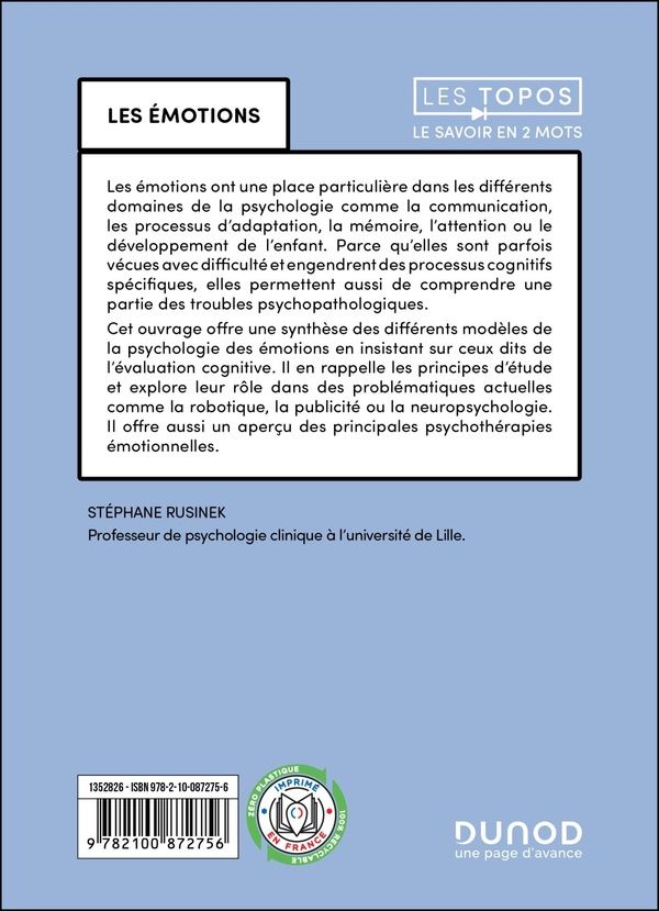 Quatrième de couverture de « Les émotions »