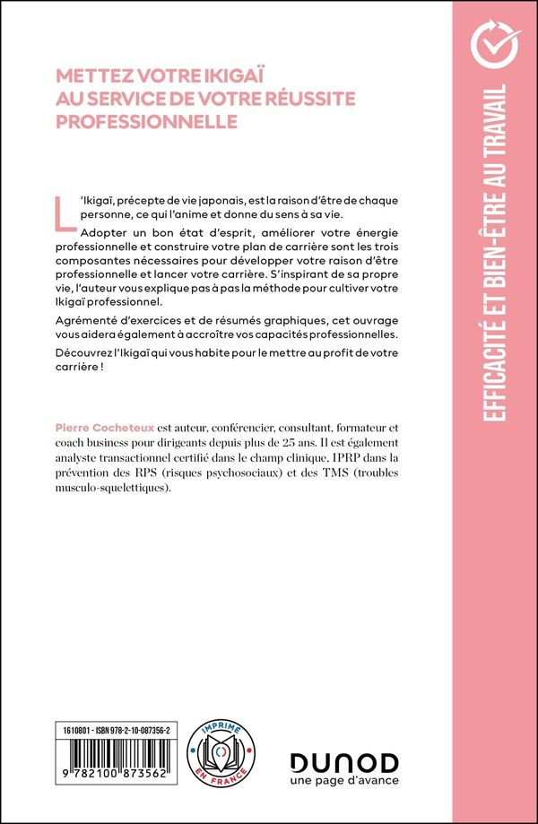 Quatrième de couverture de « Mettez votre ikigaï au service de votre réussite professionnelle »
