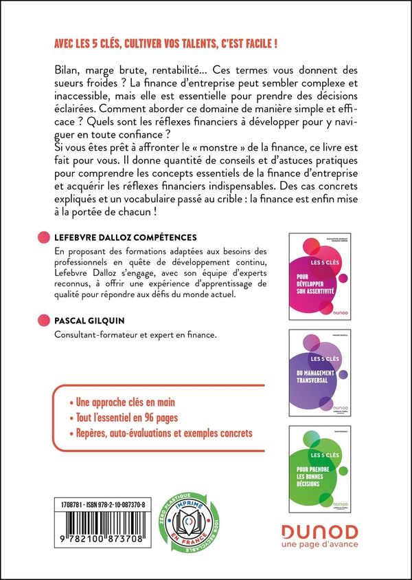 Quatrième de couverture de « Les 5 clés pour parler finance »