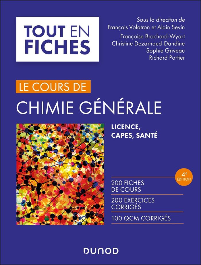 Couverture du livre « Chimie générale : licence, PASS, CAPES » de Françoise Brochard-Wyart, librairie Les Contes Infusés à Corte