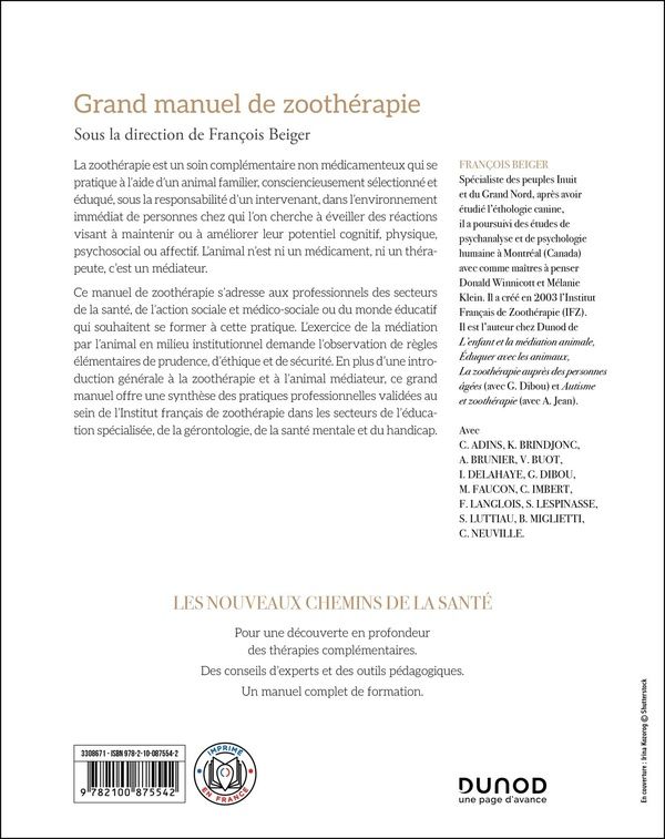 Quatrième de couverture de « Grand manuel de zoothérapie »