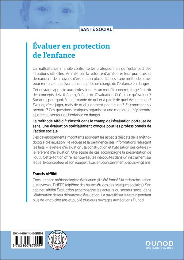 Quatrième de couverture de « Évaluer en protection de l'enfance : théorie et méthodes »