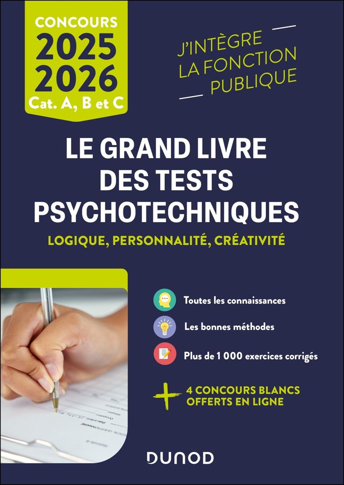 Couverture du livre « Le grand livre des tests psychotechniques : logique, personnalité, créativité » de Bernard Myers, librairie Les Contes Infusés à Corte