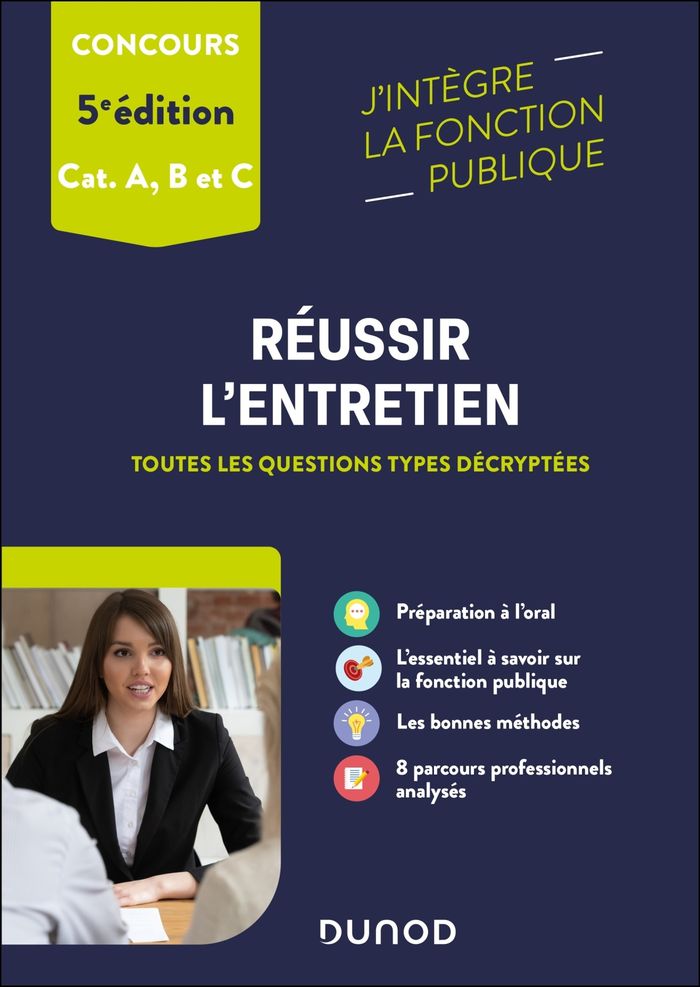 Couverture du livre « Réussir l'entretien aux concours de la fonction publique : toutes les questions types décryptées » de Dominique Pipard-Thavez, librairie Les Contes Infusés à Corte