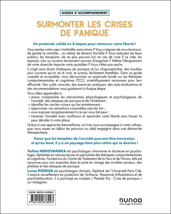 Quatrième de couverture de « Surmonter les crises de panique : mieux maîtriser les tempêtes liées à l'anxiété »