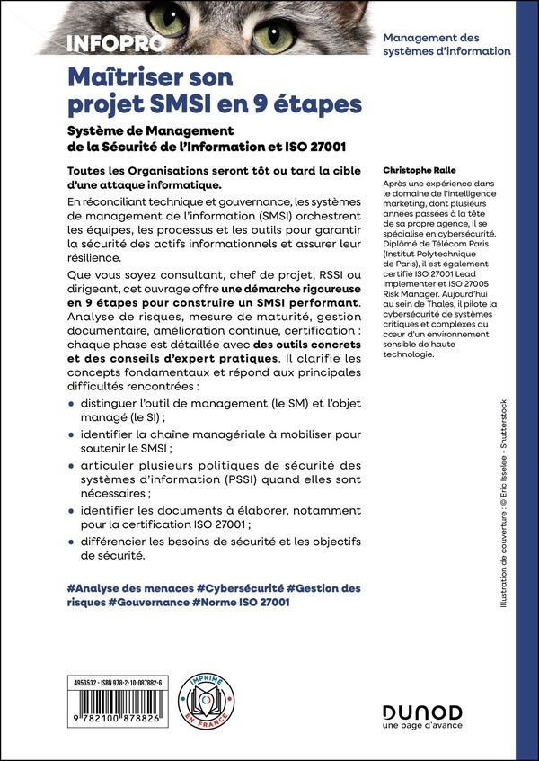 Quatrième de couverture de « Maîtriser son projet SMSI en 9 étapes : Système de Management de la Sécurité de l'Information et ISO 27001 »