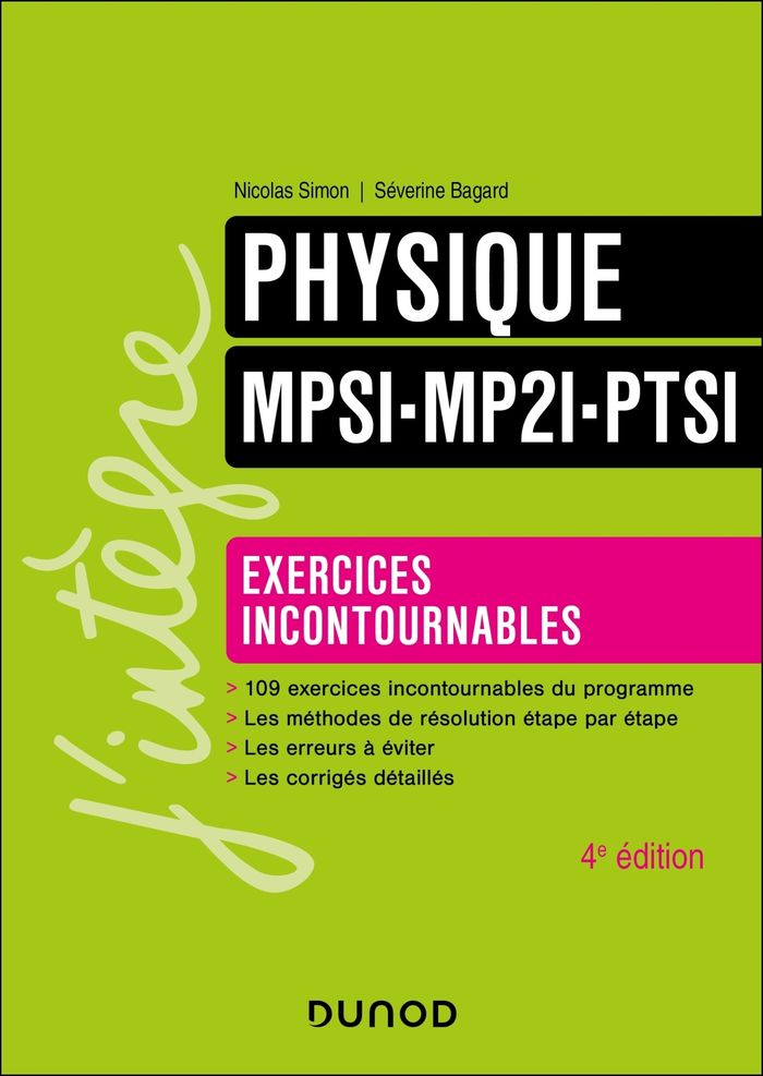 Couverture du livre « Physique, MPSI, MP2I, PTSI » de Séverine Bagard, librairie Les Contes Infusés à Corte