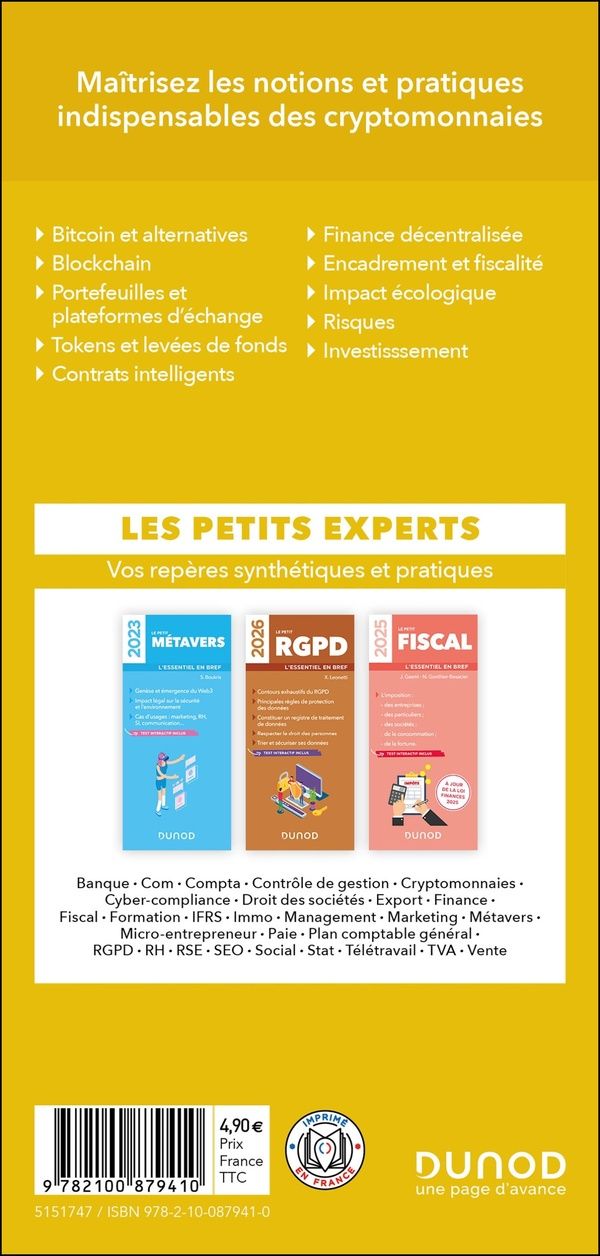 Quatrième de couverture de « Le petit crypto-monnaies : l'essentiel en bref »