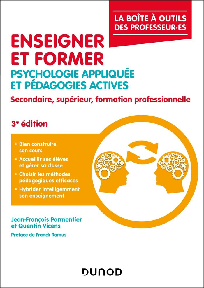 Couverture du livre « Enseigner et former : psychologie appliquée et pédagogies actives » de Jean-François Parmentier, librairie Les Contes Infusés à Corte