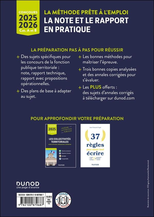 Quatrième de couverture de « La note et le rapport en pratique : la méthode prête à l'emploi »