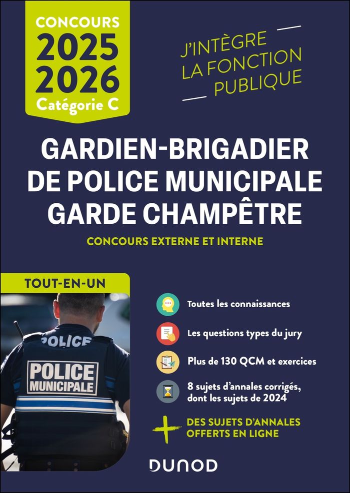 Couverture du livre « Concours gardien-brigadier de police municipale, garde champêtre » de Yannick Richard, librairie Les Contes Infusés à Corte