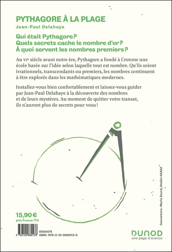 Quatrième de couverture de « Pythagore à la plage : les nombres dans un transat »