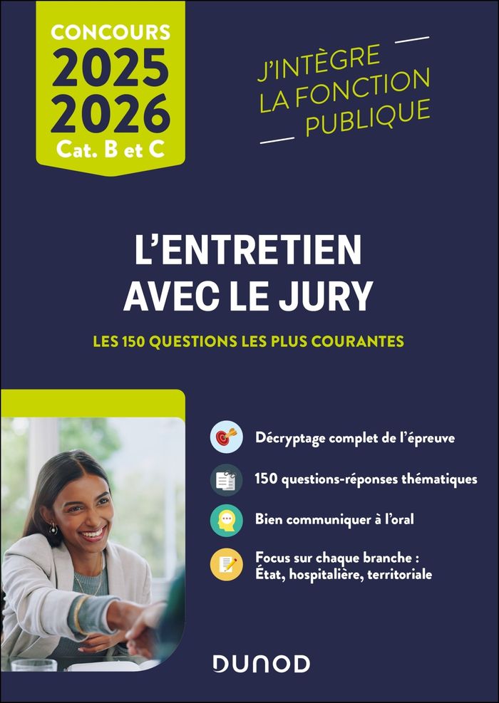 Couverture du livre « L'entretien avec le jury : les 150 questions les plus courantes » de Sylvie Beyssade, librairie Les Contes Infusés à Corte