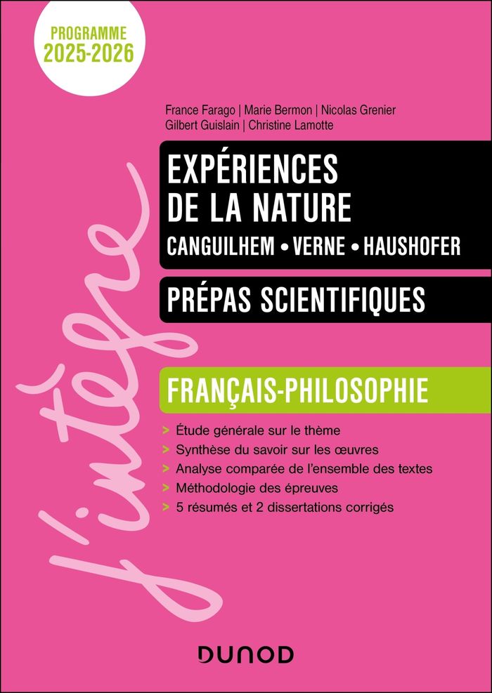 Couverture du livre « Expériences de la nature : Canguilhem, Verne, Haushofer » de France Farago, librairie Les Contes Infusés à Corte