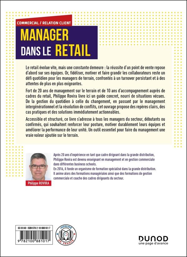 Quatrième de couverture de « Manager dans le retail : boostez vos équipes, maximisez votre performance »