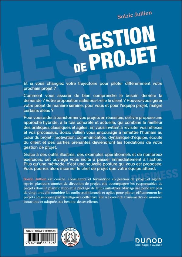 Quatrième de couverture de « Gestion de projet : fondamentaux et pratiques agiles »