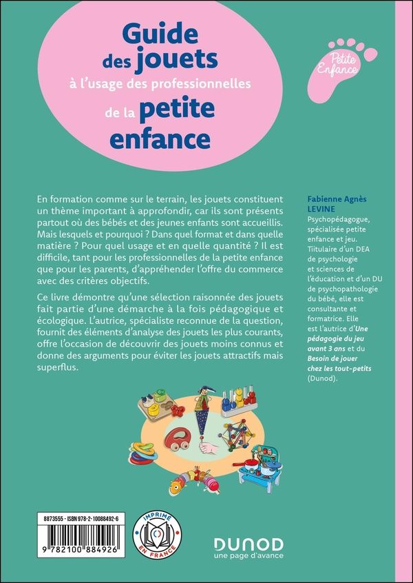 Quatrième de couverture de « Guide des jouets à l'usage des professionnelles de la petite enfance »