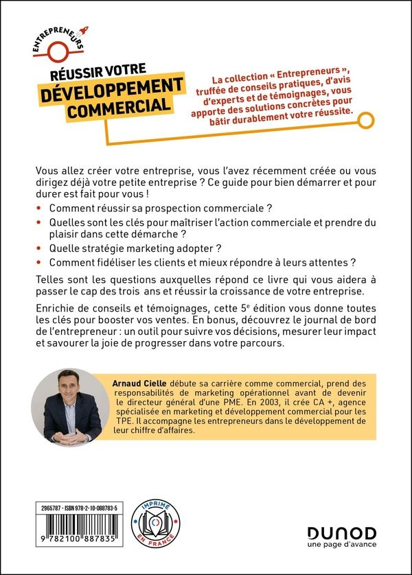 Quatrième de couverture de « Réussir votre développement commercial : 7 clés pour trouver et fidéliser vos clients »