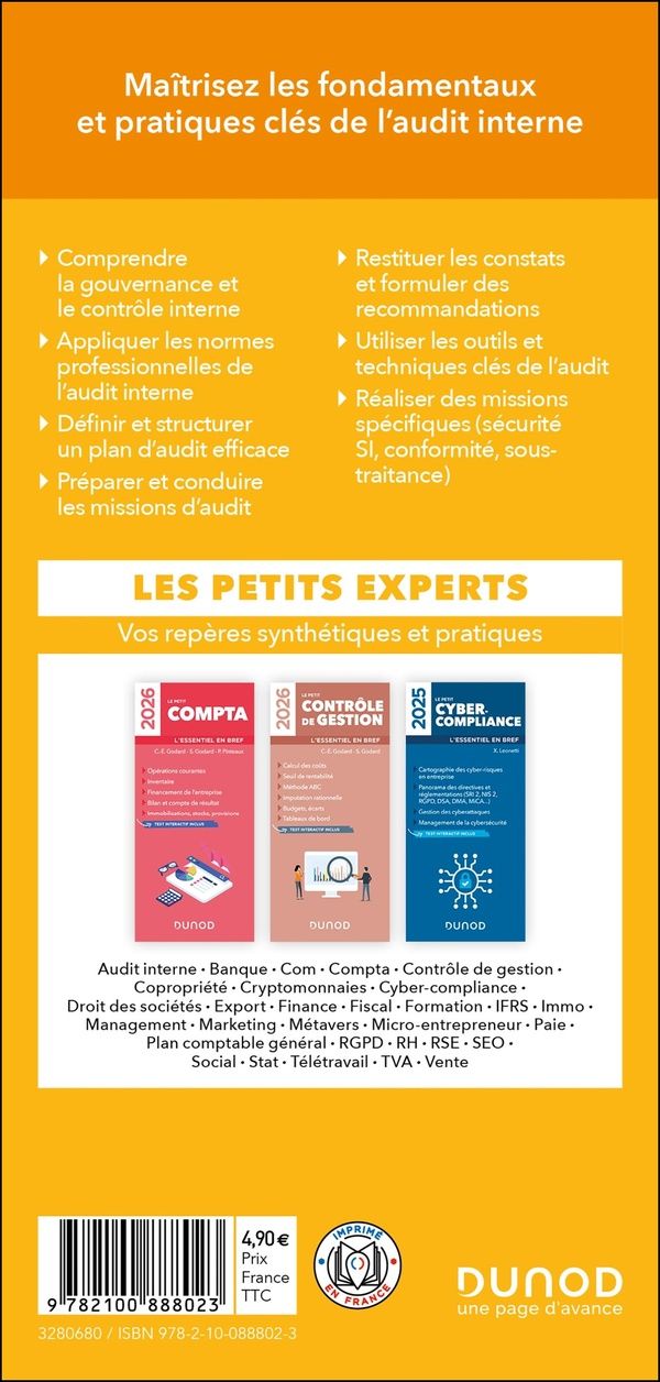 Quatrième de couverture de « Le petit audit interne : l'essentiel en bref »