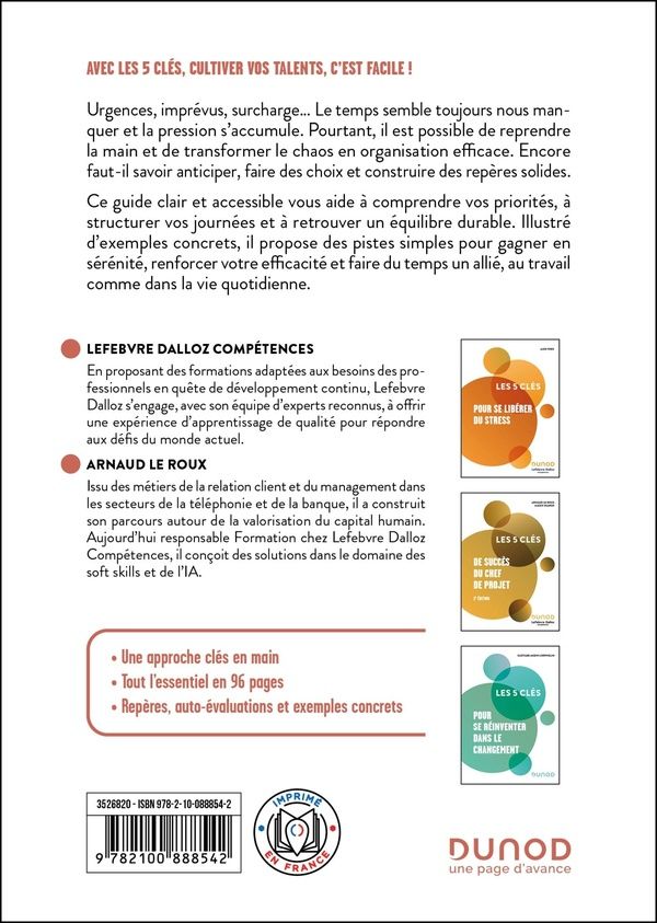 Quatrième de couverture de « Les 5 clés pour gérer son temps »