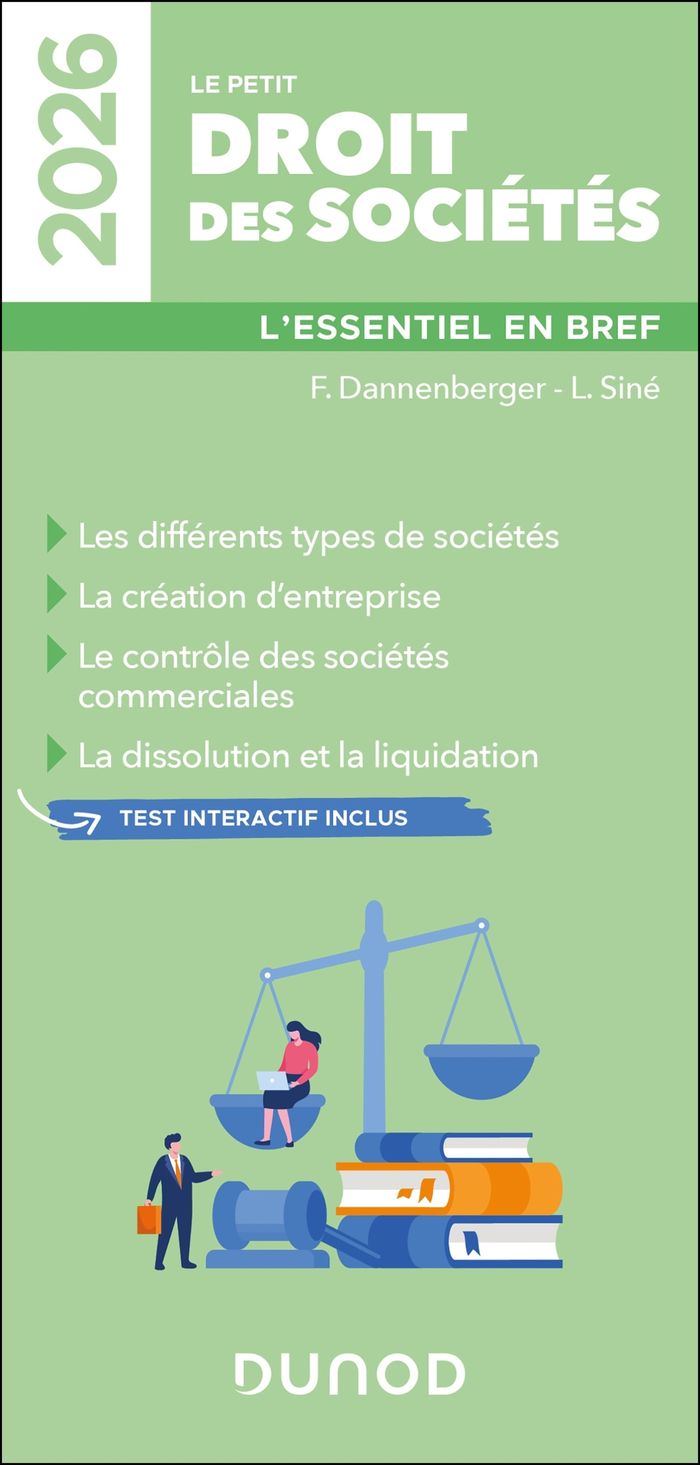 Couverture du livre « Le petit droit des sociétés : l'essentiel en bref » de Laure Siné, librairie Les Contes Infusés à Corte