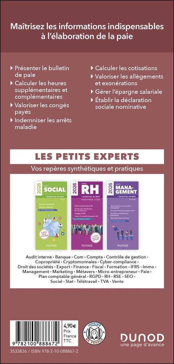 Quatrième de couverture de « Le petit paie : l'essentiel en bref »