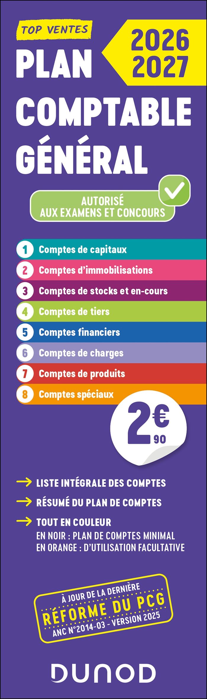 Couverture du livre « Plan comptable général : autorisé aux examens et concours... », librairie Les Contes Infusés à Corte
