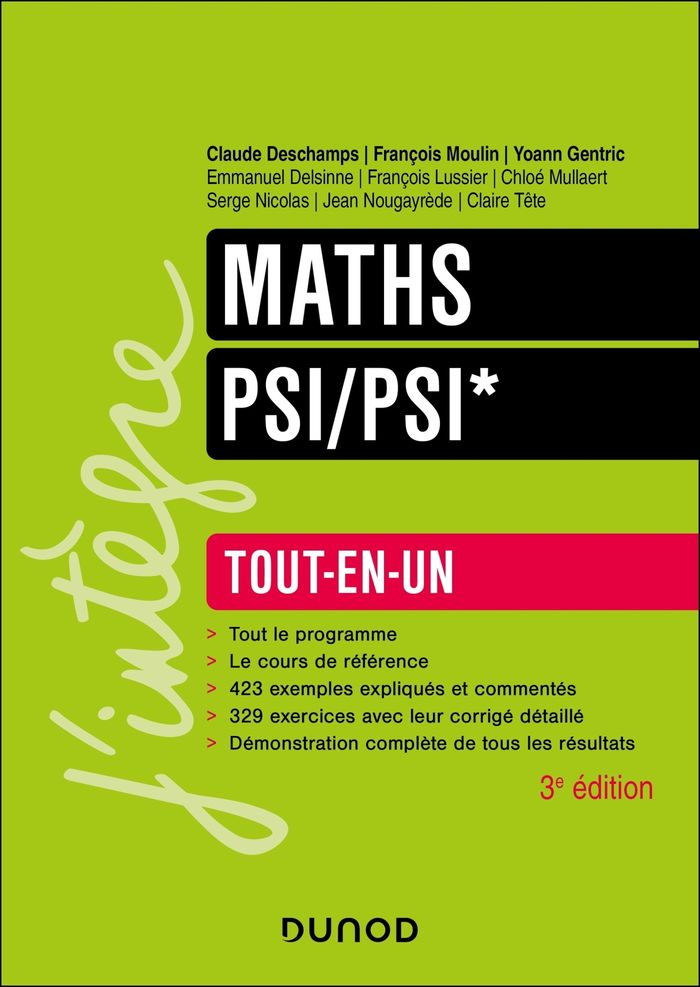 Couverture du livre « Maths Tout-en-un PSI/PSI* » de Claude Deschamps, librairie Les Contes Infusés à Corte