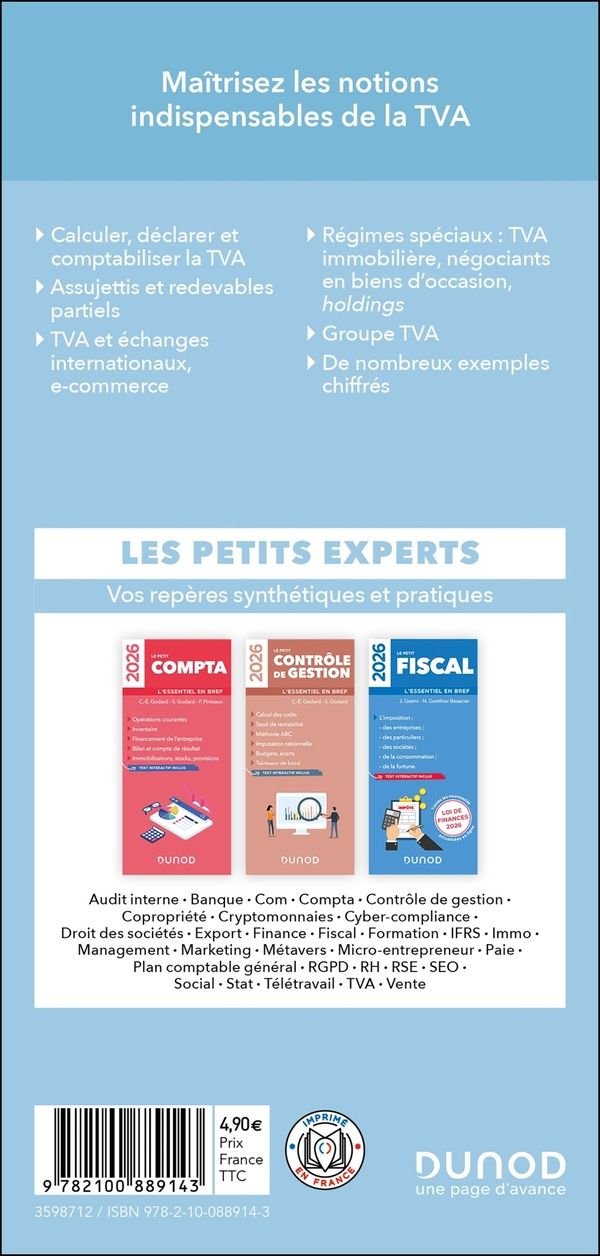 Quatrième de couverture de « Le petit TVA : l'essentiel en bref »