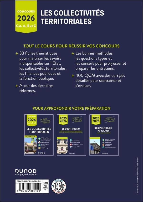 Quatrième de couverture de « Les collectivités territoriales : cours, révisions, préparation à l'entretien »