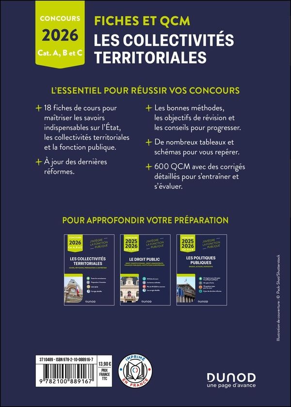 Quatrième de couverture de « Les collectivités territoriales : [fiches et QCM] »