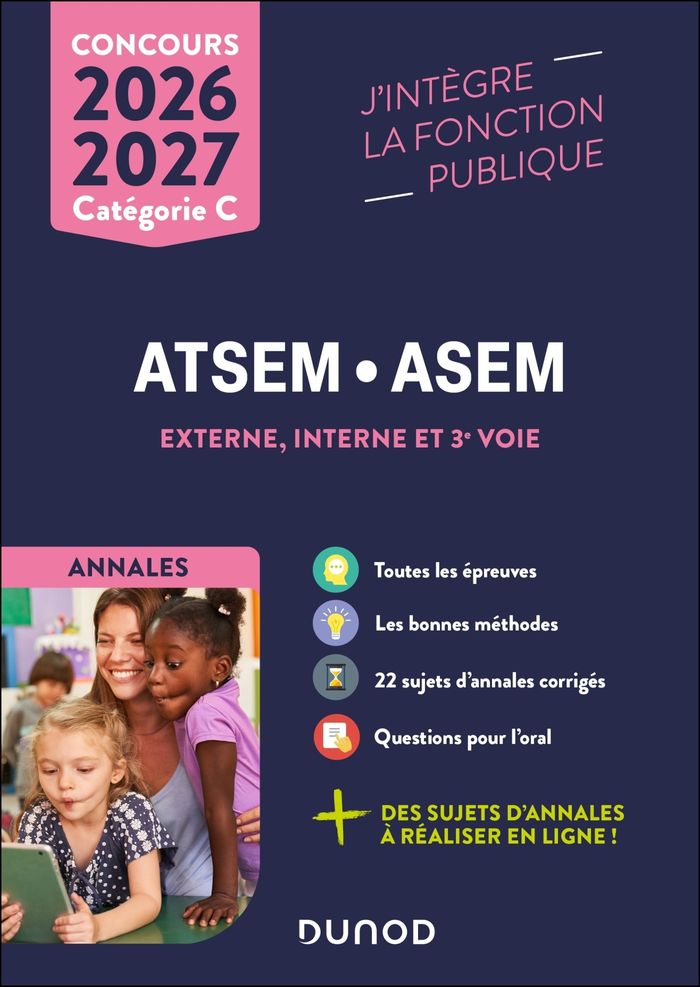 Couverture du livre « ATSEM . ASEM : externe, interne et 3e voie concours 2026-2027 catégorie C » de Corinne Pelletier, librairie Les Contes Infusés à Corte