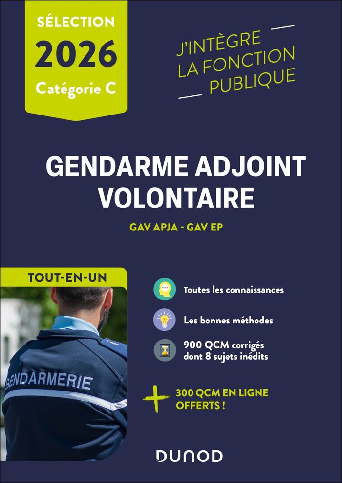 Couverture du livre « Gendarme adjoint volontaire : GAV APJA, GAV EP », librairie Les Contes Infusés à Corte