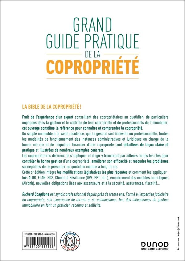 Quatrième de couverture de « Grand guide pratique de la copropriété »