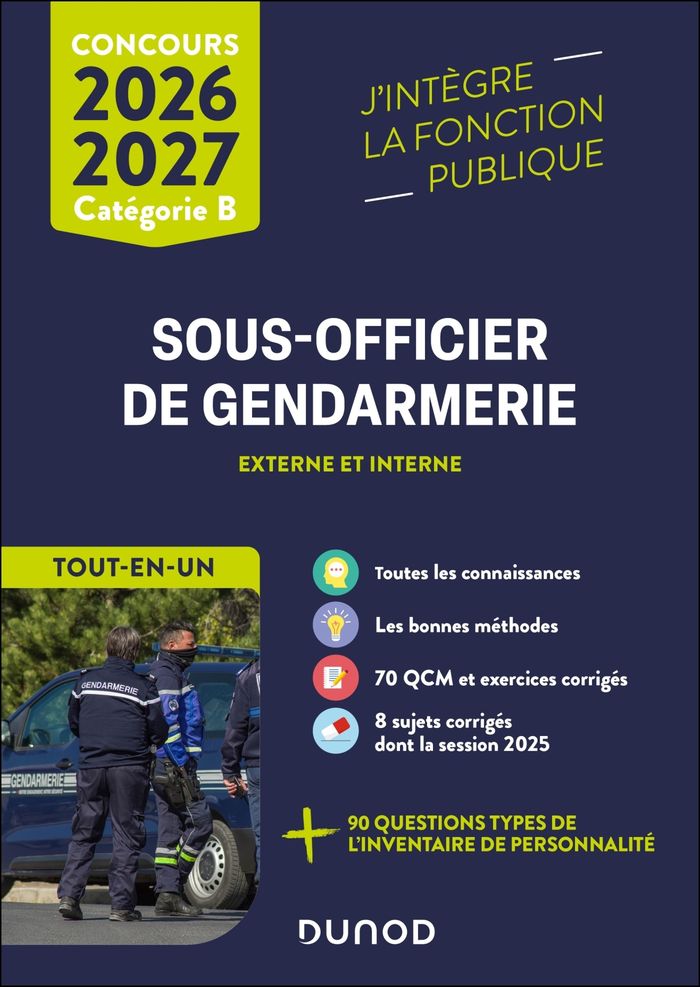 Couverture du livre « Concours Sous-officier de gendarmerie externe et interne - Tout-en-un 2026/2027 » de Isabelle Capestan, librairie Les Contes Infusés à Corte