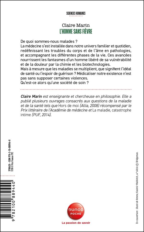 Quatrième de couverture de « L'homme sans fièvre »