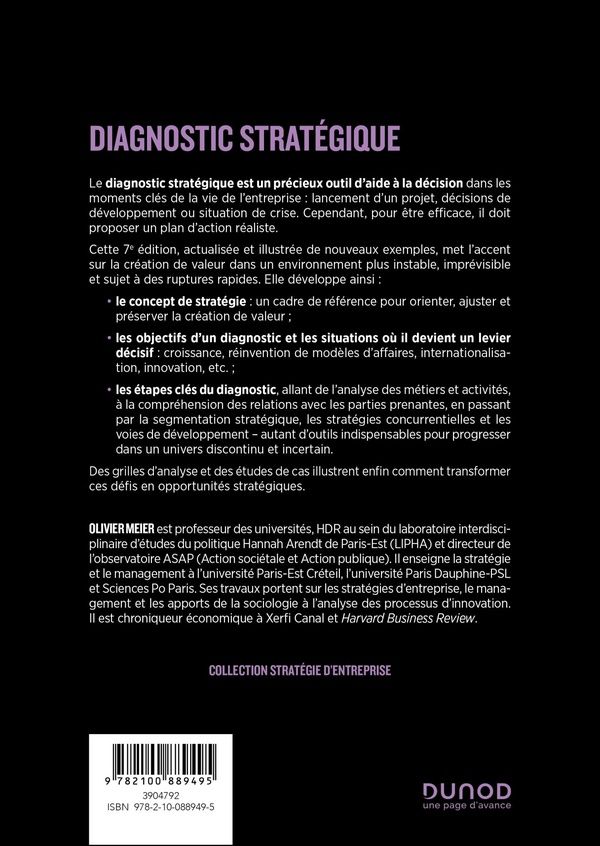 Quatrième de couverture de « Diagnostic stratégique : compétitivité, performance et création de valeur »
