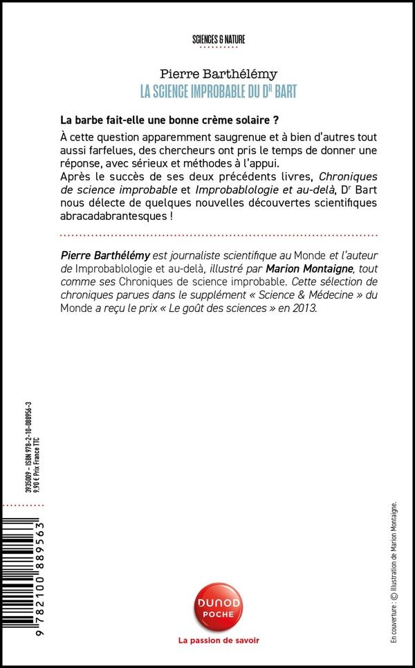 Quatrième de couverture de « La science improbable du Dr Bart »