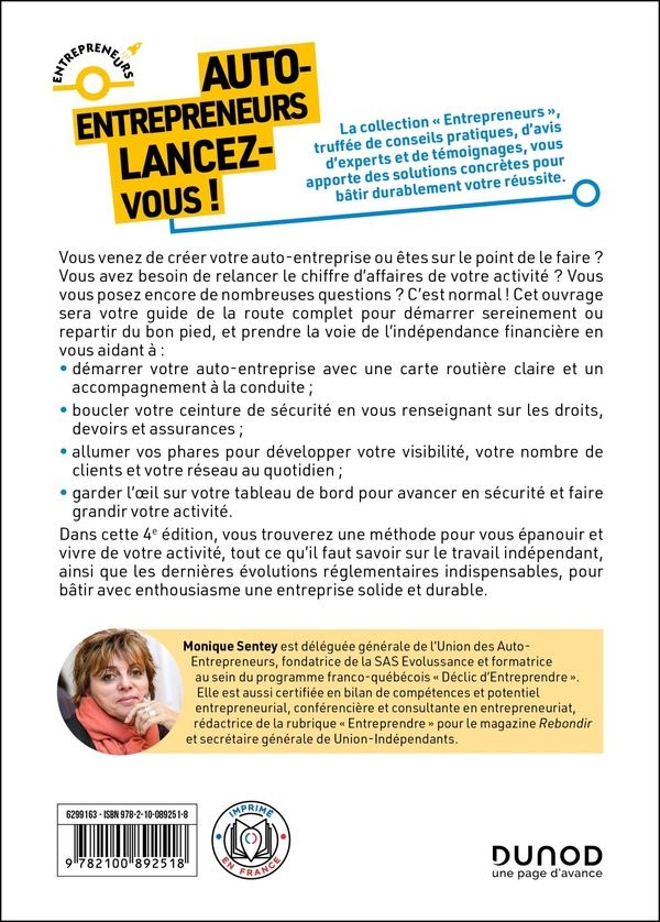 Quatrième de couverture de « Auto-entrepreneurs, lancez-vous ! : le guide pratique pour vous épanouir et vivre de votre activité »