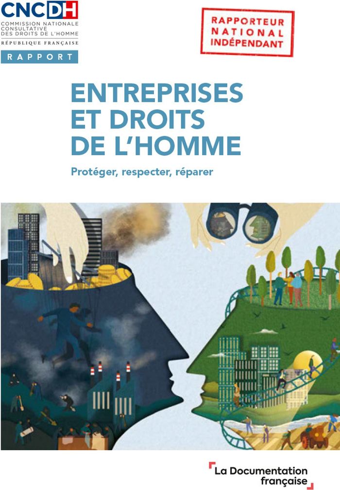 Couverture du livre « ENTREPRISES ET DROITS DE L'HOMME - PROTEGER, RESPECTER, REPARER », librairie Les Contes Infusés à Corte