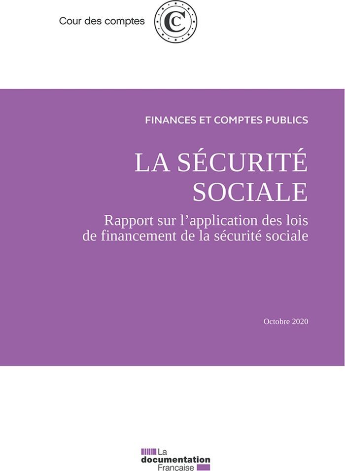 Couverture du livre « LA SECURITE SOCIALE OCTOBRE 2020 - RAPPORT SUR L'APPLICATION DES LOIS DE FINANCEMENT DE LA SECURITE » de Cour Des Comptes, librairie Les Contes Infusés à Corte