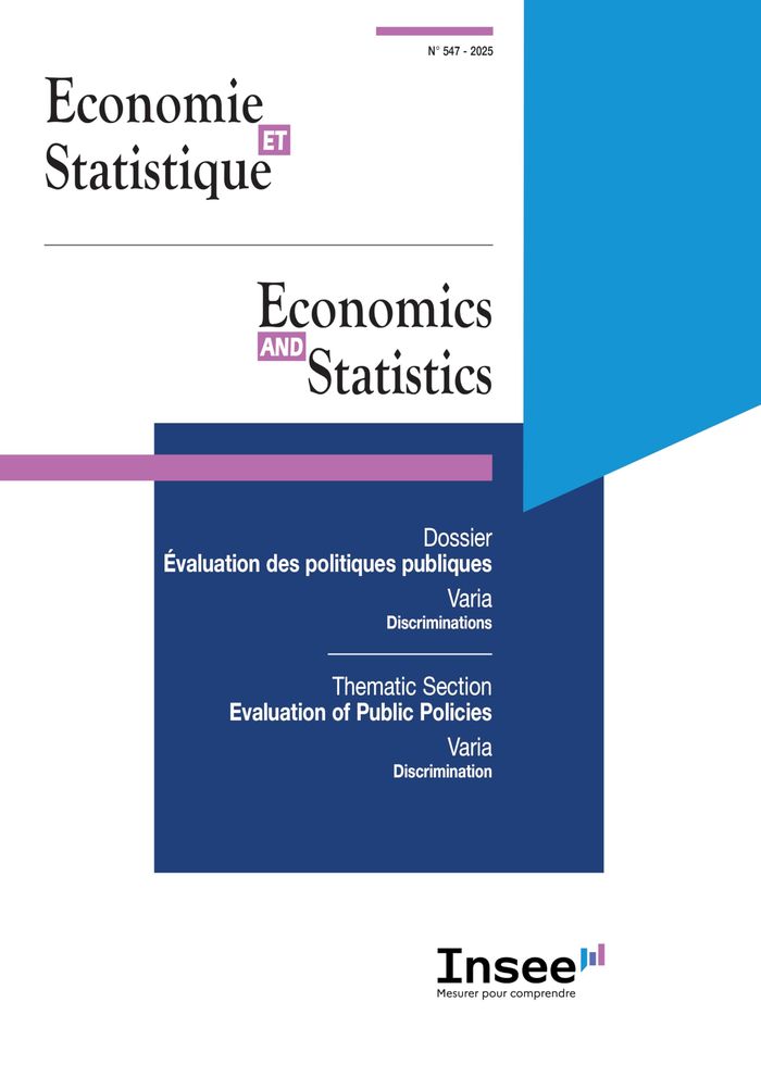 Couverture du livre « ECONOMIE ET STATISTIQUE / ECONOMICS AND STATISTICS NUMERO 547  2025 » de Insee, librairie Les Contes Infusés à Corte