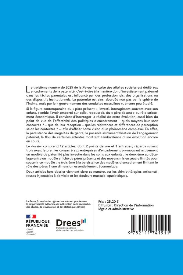 Quatrième de couverture de « LES ENCADREMENTS DE LA PATERNITE »