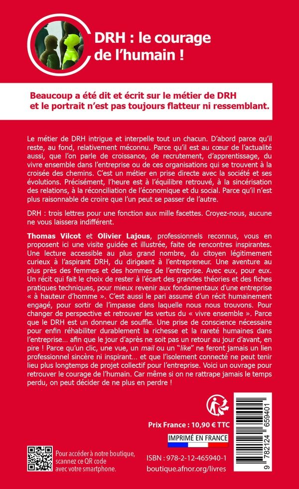 Quatrième de couverture de « DRH, le courage de l'humain ! : un nouveau cap pour l'entreprise »