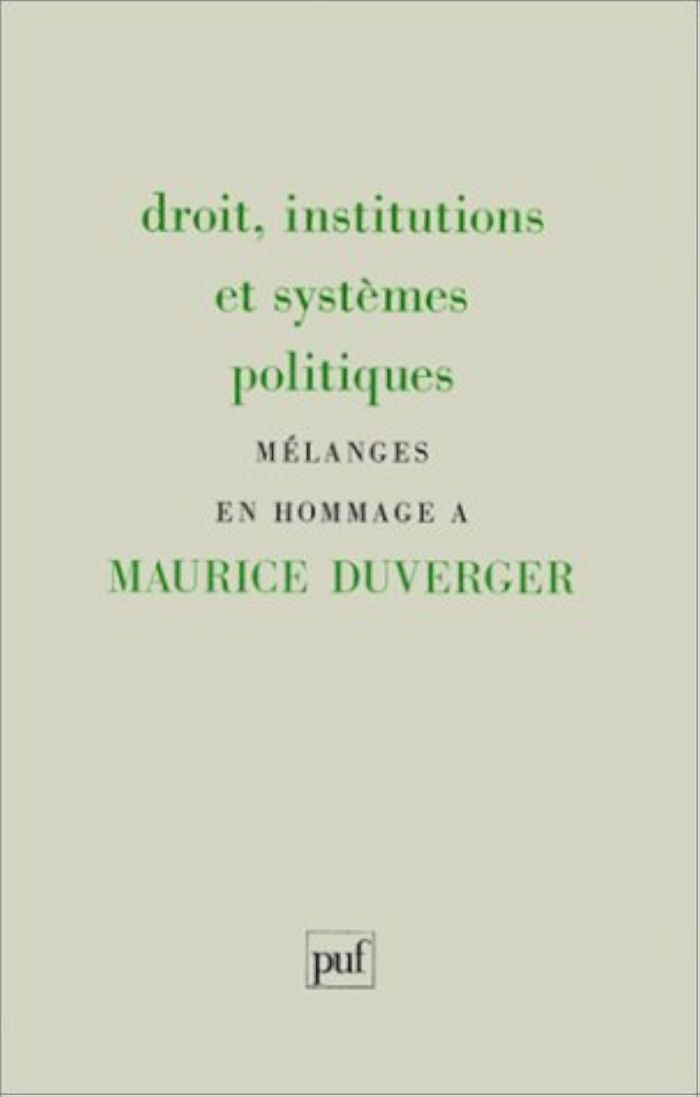 Couverture du livre « DROIT, INSTITUTIONS ET SYSTEMES POLITIQUES », librairie Les Contes Infusés à Corte