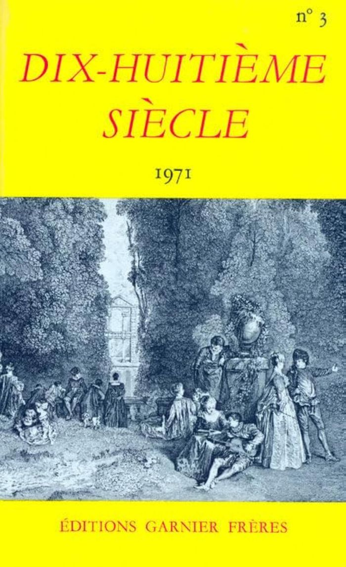 Couverture du livre « REVUE DIX-HUITIEME SIECLE, N. 3 (1971) MELANGES » de Collectif, librairie Les Contes Infusés à Corte