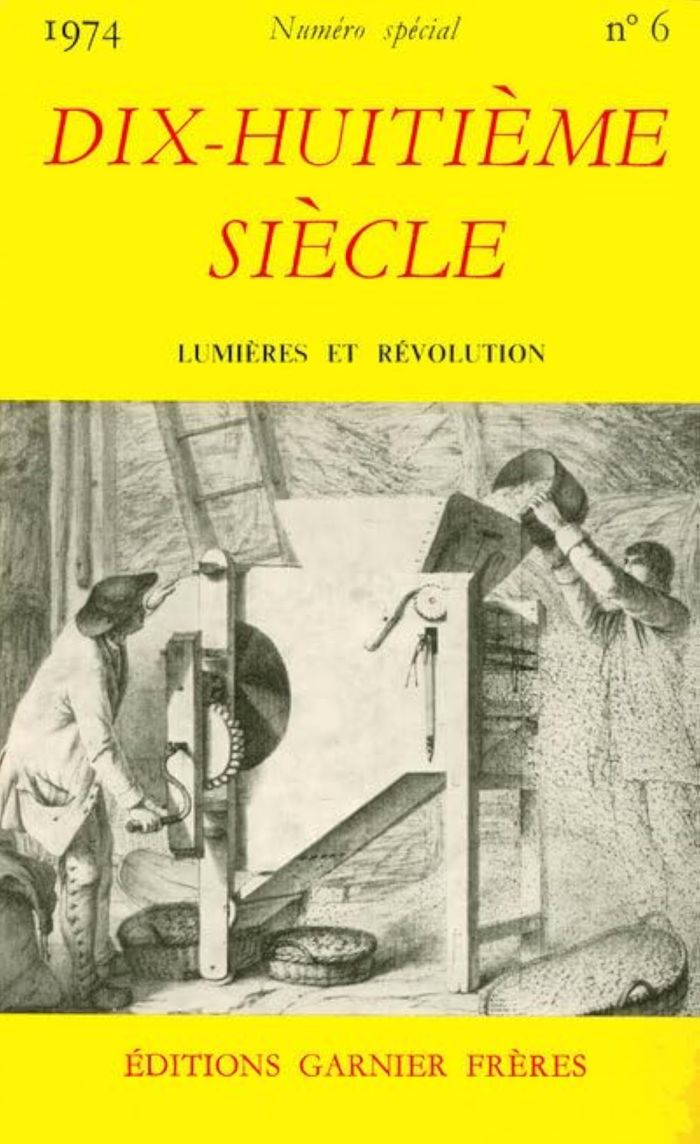 Couverture du livre « DHS 1974 - NUMERO 6 - LUMIERES ET REVOLUTION » de Revue Dix-Huitieme S, librairie Les Contes Infusés à Corte