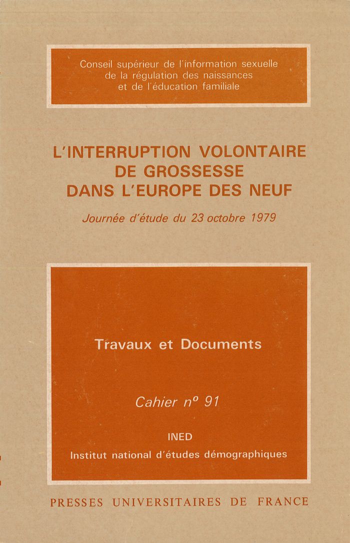 Couverture du livre « L'INTERRUPTION VOLONTAIRE DE GROSSESSE DANS L'EUROPE DES NEUF » de Divers Auteurs, librairie Les Contes Infusés à Corte